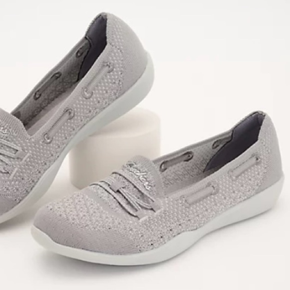 SKECHERS Shoes NEWBERRY ST Air-Cooled MEMORY FOAM Gray White Step In Size 11 - Picture 3 of 16